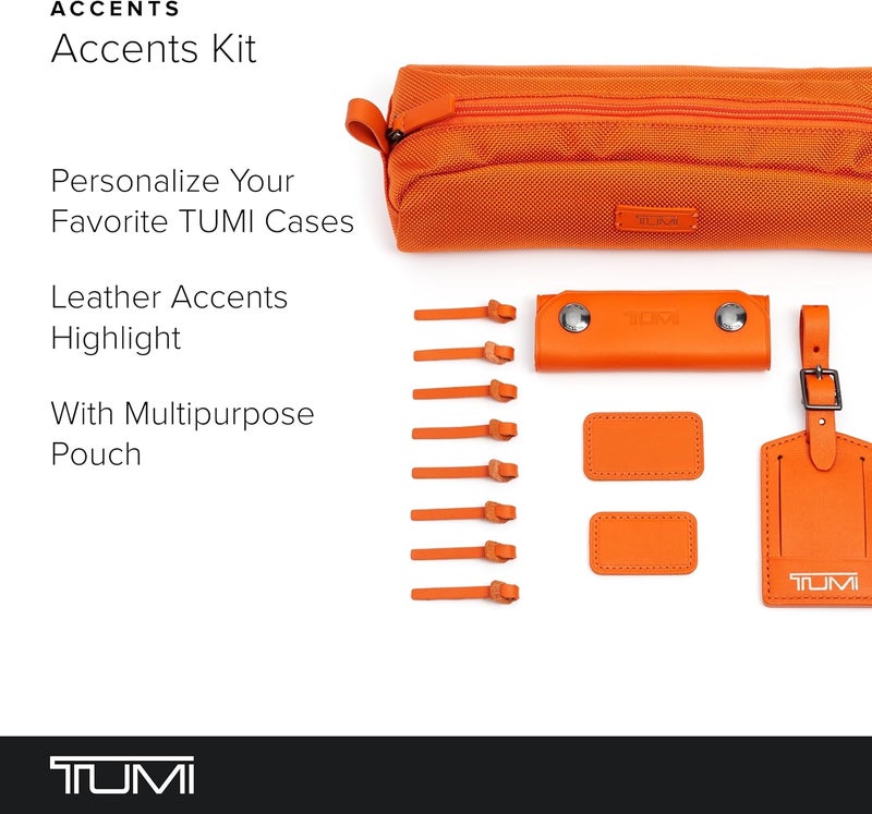 Tumi - Accents Kit - Includes 2 Leather Monogram Patches, 1 Leather Luggage Handle Wrap, 1 Luggage Tag & 8 Leather Zipper Pulls - Sunrise - Image 2